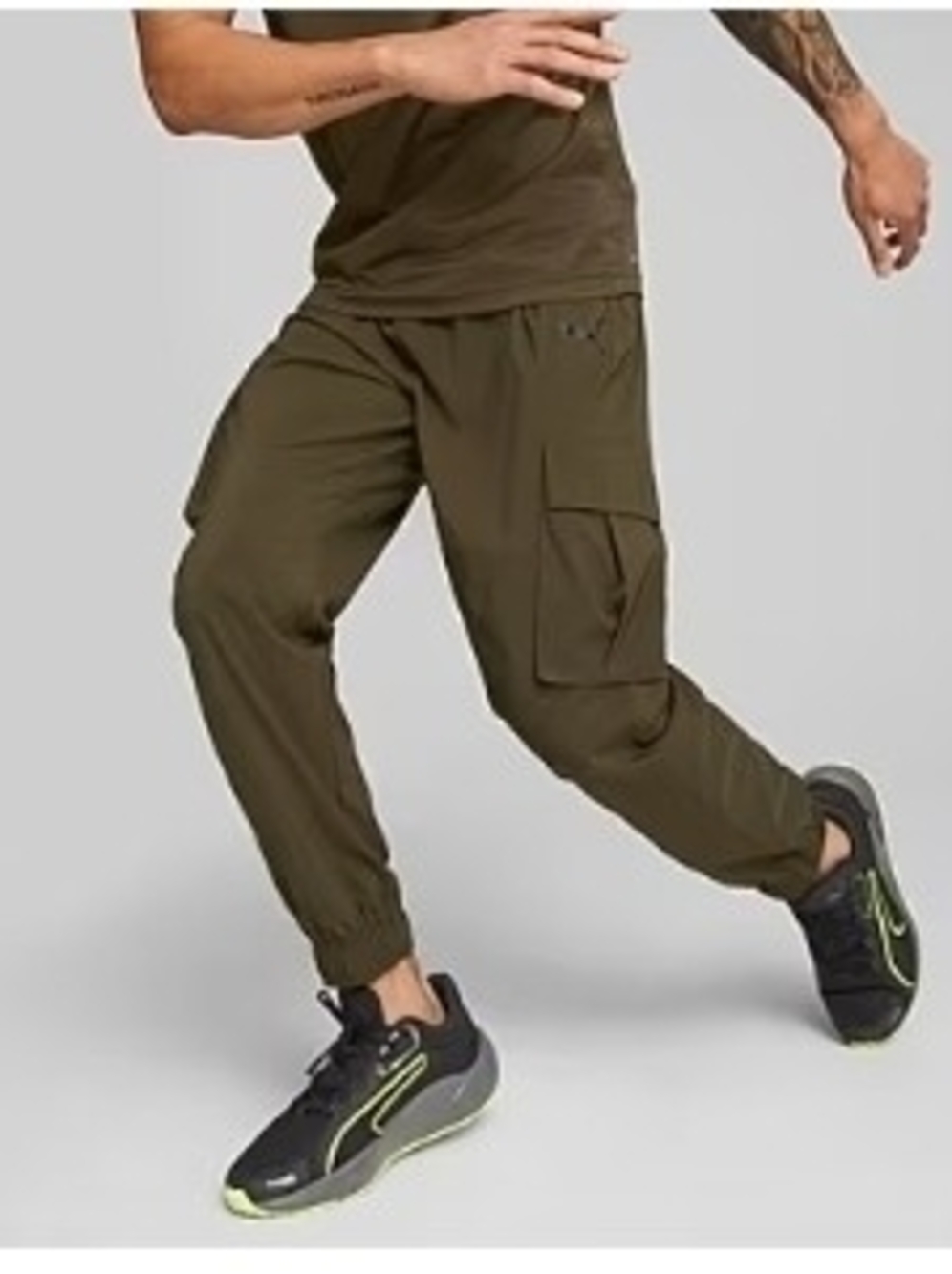 Puma Olive Green Cargo Jogger Pants